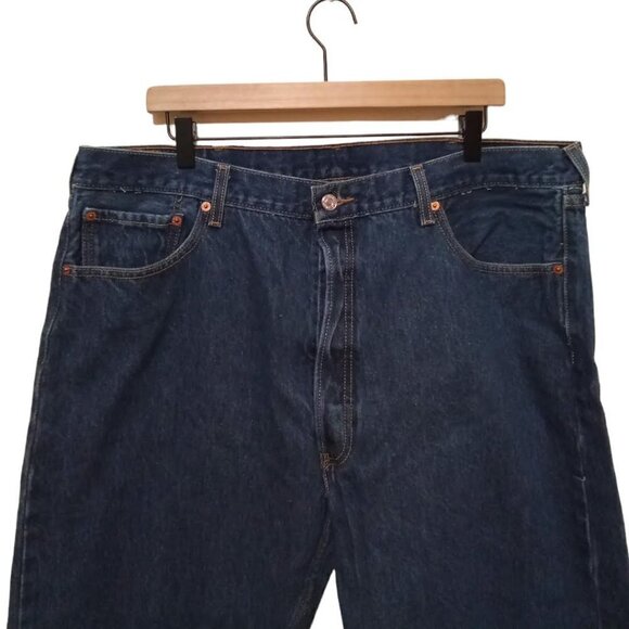 LEVI'S 501 XX Dark Wash Straight Leg Button Fly Jeans Sz 42x34 - Picture 2 of 9